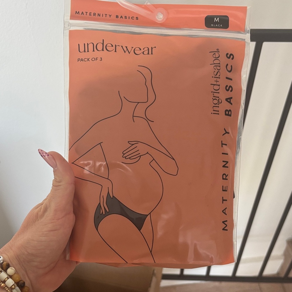 New Ingrid & Isabel Black Maternity Panties 3 Pack